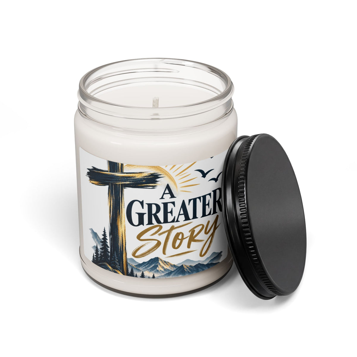 Scented Soy Candle — "A Greater Story" Inspirational Christian Candle (9 oz)