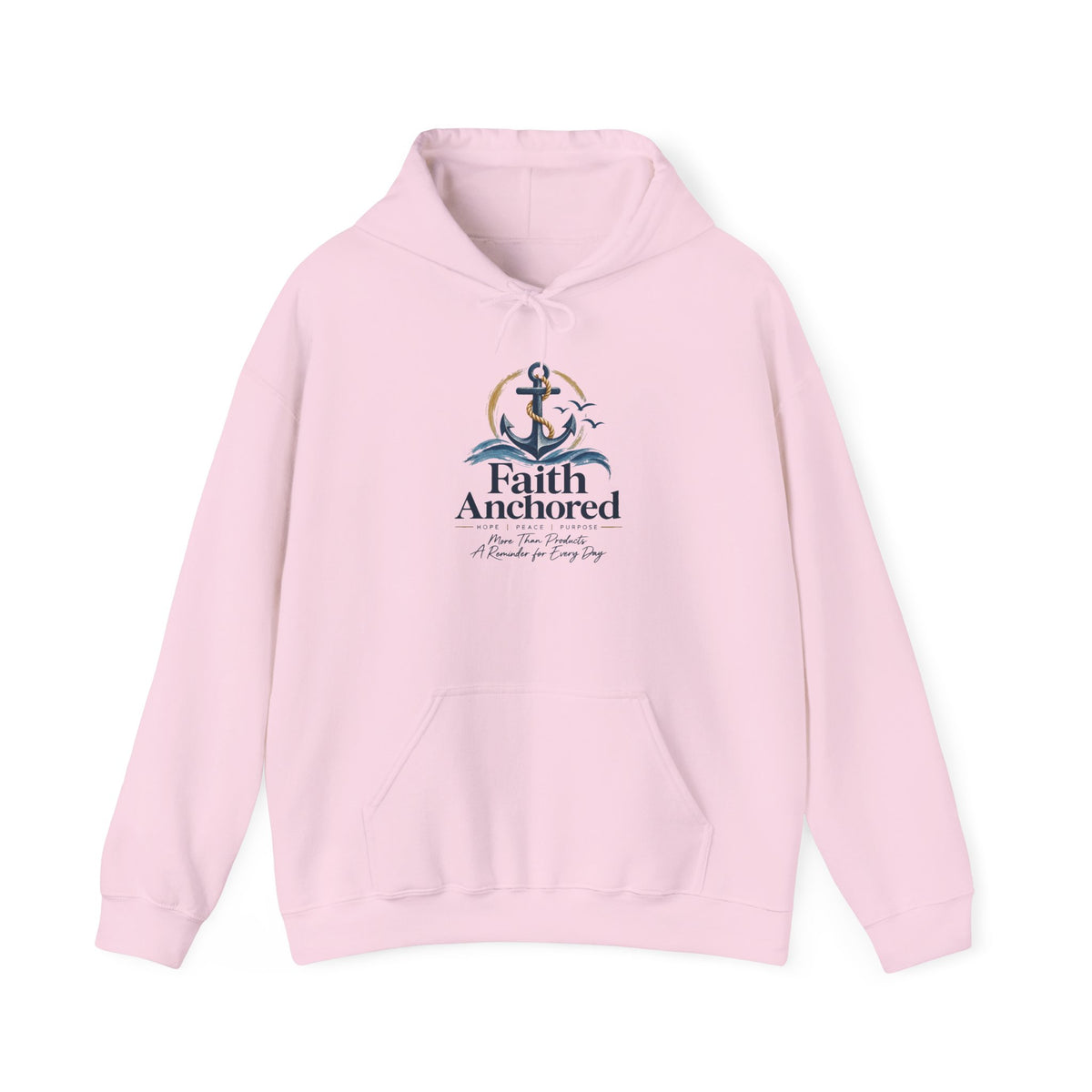 Faith Anchored Hoodie – Christian Anchor Sweatshirt, "Faith Anchored" Inspirational Pullover