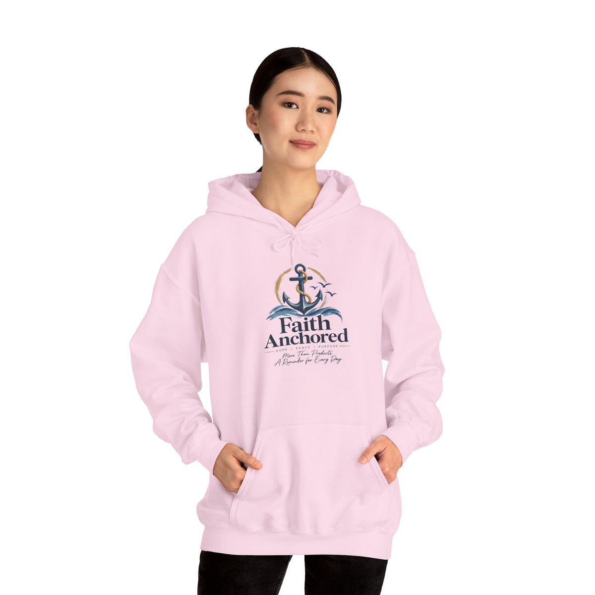 Faith Anchored Hoodie – Christian Anchor Sweatshirt, "Faith Anchored" Inspirational Pullover
