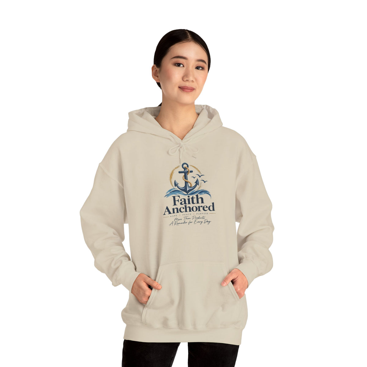 Faith Anchored Hoodie – Christian Anchor Sweatshirt, "Faith Anchored" Inspirational Pullover