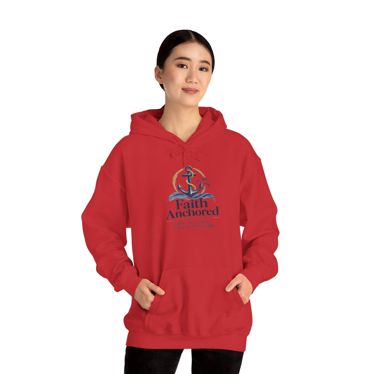 Faith Anchored Hoodie – Christian Anchor Sweatshirt, "Faith Anchored" Inspirational Pullover