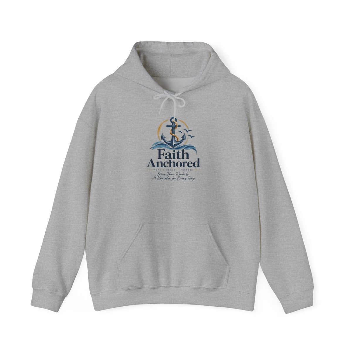 Faith Anchored Hoodie – Christian Anchor Sweatshirt, "Faith Anchored" Inspirational Pullover