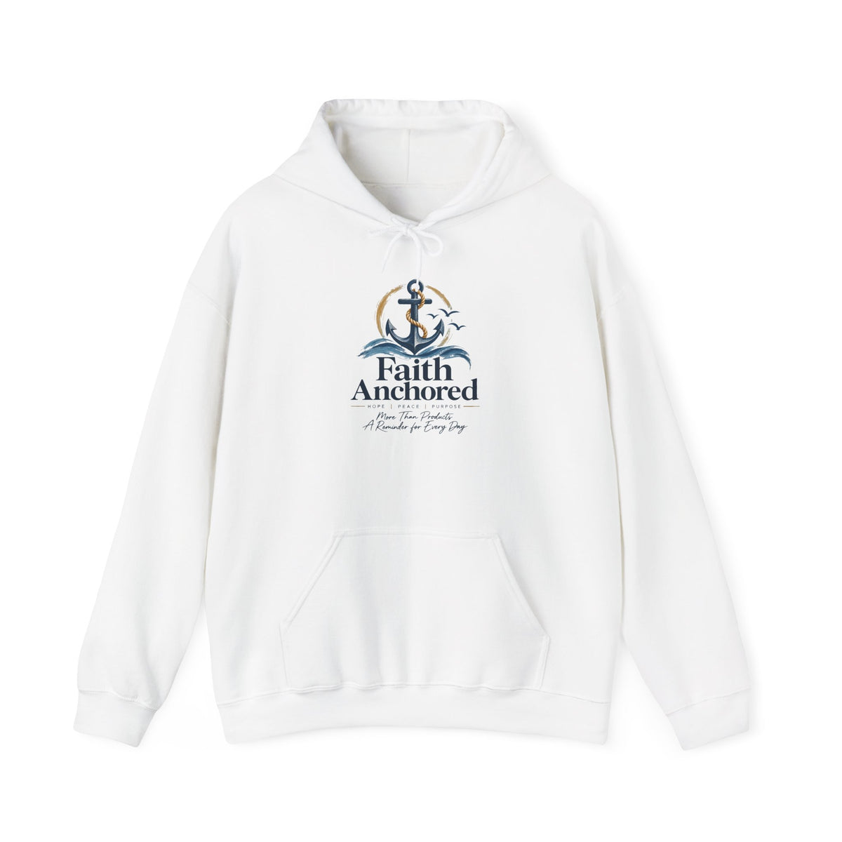 Faith Anchored Hoodie – Christian Anchor Sweatshirt, "Faith Anchored" Inspirational Pullover