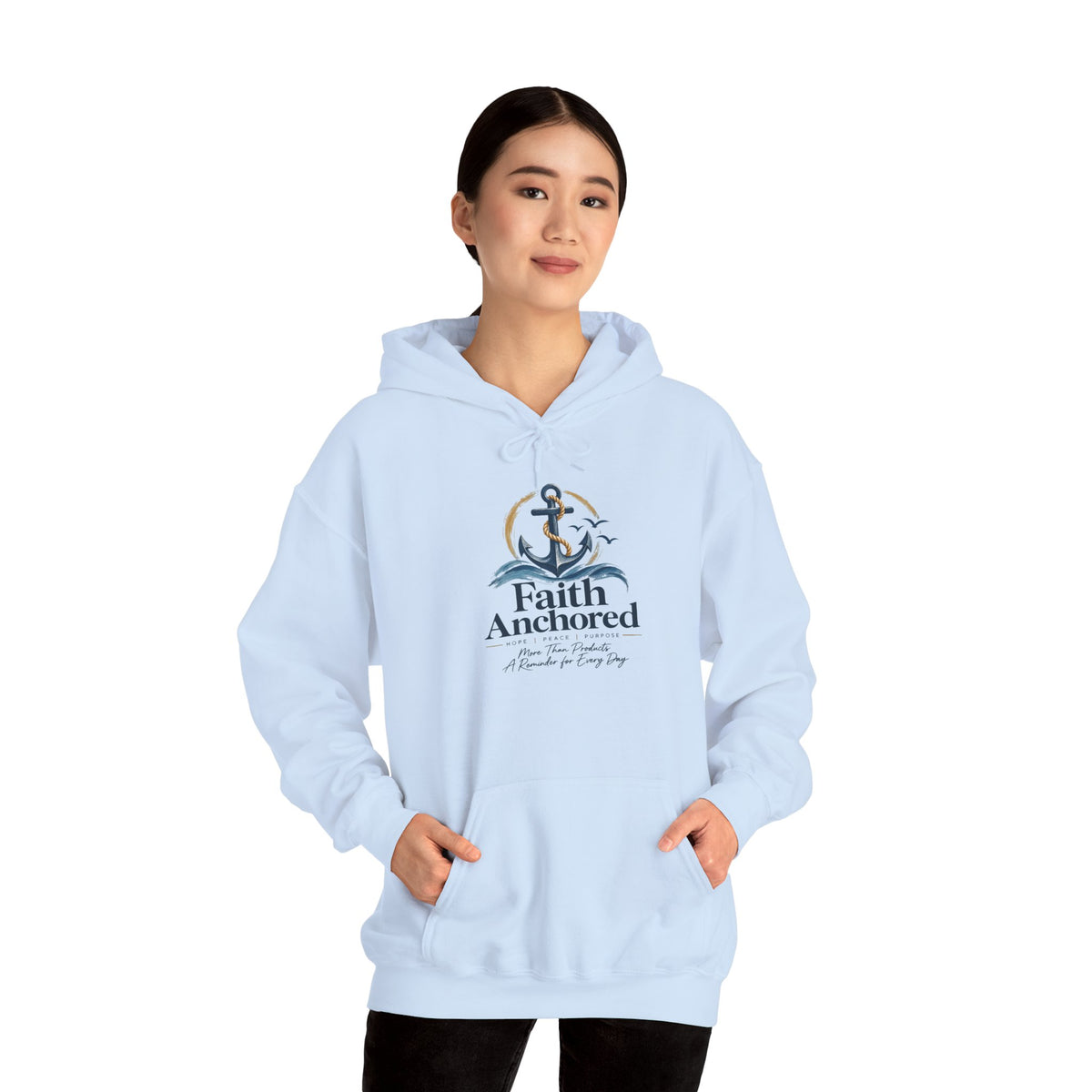 Faith Anchored Hoodie – Christian Anchor Sweatshirt, "Faith Anchored" Inspirational Pullover