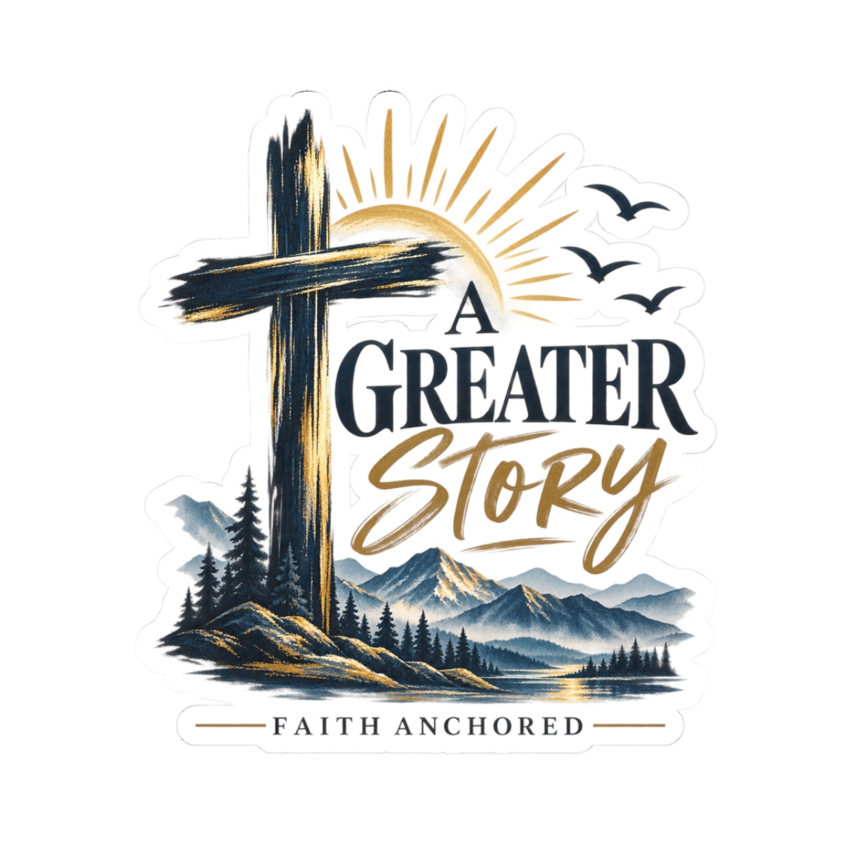 Faith Anchored 'A Greater Story' Kiss-Cut Sticker