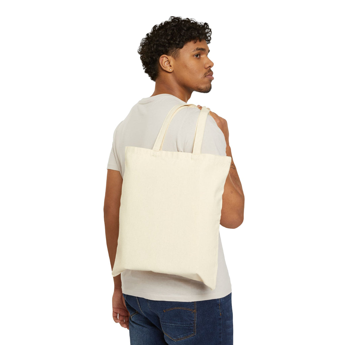 Tote Bag — “A Greater Story” Faith Canvas Tote (Christian Cross Design)