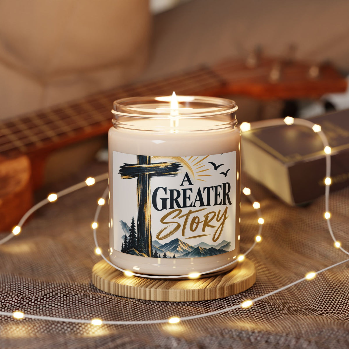 Scented Soy Candle — "A Greater Story" Inspirational Christian Candle (9 oz)